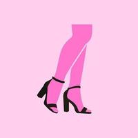 Sandals heels footwear female girl illustration art icon outline design vector