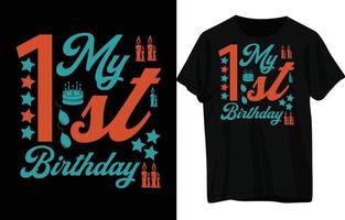 diseño de camiseta de feliz cumpleaños vector