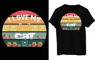 diseño de camiseta de gato vector