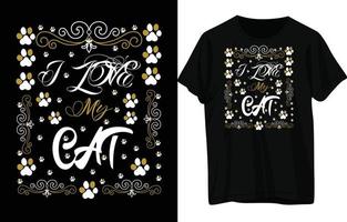 Cat T shirt Design vector