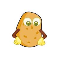 vector cartoon potato potato mascot, smile, happy, cute. vector illustration.