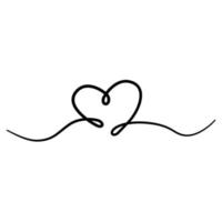 Heart one line drawing. Continuous line drawing of a heart. One line love symbol. vector