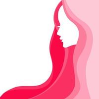 Woman silhouette with beautiful hair. Fashion beauty banner template. vector