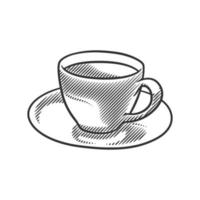 Coffee or tea line art illustration vector