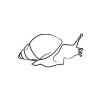 Snail continuous line art drawing vector