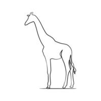 Giraffe continuous one line art design vector