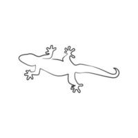 Lizard reptile continuous line art drawing vector