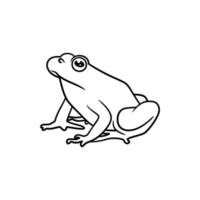 Frog line art drawing illustration vector