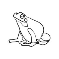 Frog continuous one line art drawing vector