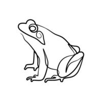 Frog continuous one line art drawing vector