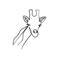 Giraffe head continuous one line art design vector