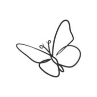 dibujo de arte de línea continua de mariposa vector