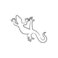 Lizard reptile continuous line art drawing vector