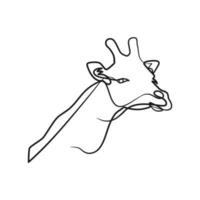 Giraffe head continuous one line art design vector