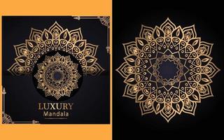 luxury ornamental mandala design background in gold color for yourself vector