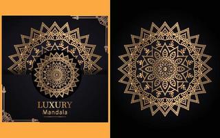 luxury ornamental mandala design background in gold color for yourself vector