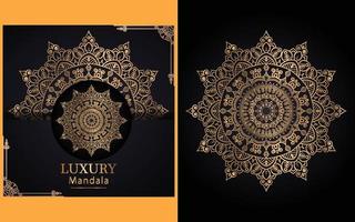 luxury ornamental mandala design background in gold color for yourself vector