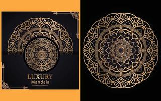 fondo de diseño de mandala ornamental de lujo en color dorado para ti vector