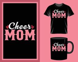 Cheer mom Mother's Day t shirt and mug design vector