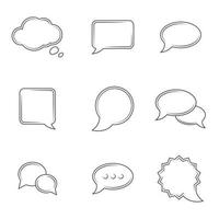conjunto de iconos en un tema de burbujas de voz vector