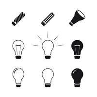 Set of isolated icons on a theme light bulbs vector