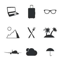 Set of isolated icons on a theme travel vector