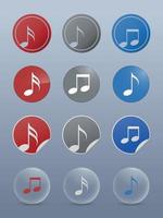 Set of icons on a theme music, notes vector