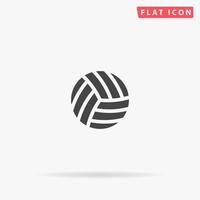 Voleyball flat vector icon. Glyph style sign. Simple hand drawn illustrations symbol for concept infographics, designs projects, UI and UX, website or mobile application.