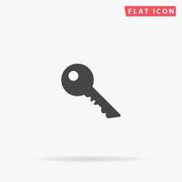 Key flat vector icon. Glyph style sign. Simple hand drawn illustrations symbol for concept infographics, designs projects, UI and UX, website or mobile application.