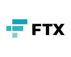 token ftx: el colapso del intercambio de cifrado. ftt símbolo logotipo de criptomoneda con texto. icono de moneda aislado sobre fondo blanco. ilustración vectorial vector