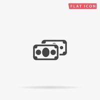 Dollars flat vector icon. Glyph style sign. Simple hand drawn illustrations symbol for concept infographics, designs projects, UI and UX, website or mobile application.