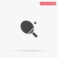 icono de vector plano de ping pong. signo de estilo de glifo. símbolo de ilustraciones simples dibujadas a mano para infografías conceptuales, proyectos de diseños, ui y ux, sitio web o aplicación móvil.