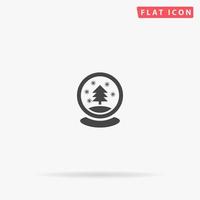 icono de vector plano de globo de nieve. signo de estilo de glifo. símbolo de ilustraciones simples dibujadas a mano para infografías conceptuales, proyectos de diseños, ui y ux, sitio web o aplicación móvil.