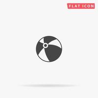 Beach Ball flat vector icon. Glyph style sign. Simple hand drawn illustrations symbol for concept infographics, designs projects, UI and UX, website or mobile application.