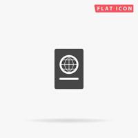 Pasport flat vector icon. Glyph style sign. Simple hand drawn illustrations symbol for concept infographics, designs projects, UI and UX, website or mobile application.