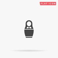 muñeca de anidación matryoshka icono de vector plano. signo de estilo de glifo. símbolo de ilustraciones simples dibujadas a mano para infografías conceptuales, proyectos de diseños, ui y ux, sitio web o aplicación móvil.