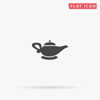 icono de vector plano de lámpara alladin. signo de estilo de glifo. símbolo de ilustraciones simples dibujadas a mano para infografías conceptuales, proyectos de diseños, ui y ux, sitio web o aplicación móvil.