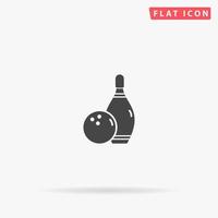 Bowling Game flat vector icon. Glyph style sign. Simple hand drawn illustrations symbol for concept infographics, designs projects, UI and UX, website or mobile application.