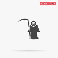 Grim Reaper, Death flat vector icon. Glyph style sign. Simple hand drawn illustrations symbol for concept infographics, designs projects, UI and UX, website or mobile application.