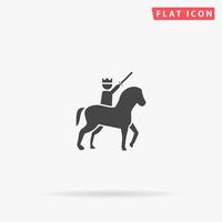 King on Horse flat vector icon. Glyph style sign. Simple hand drawn illustrations symbol for concept infographics, designs projects, UI and UX, website or mobile application.