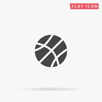 Basketball flat vector icon. Glyph style sign. Simple hand drawn illustrations symbol for concept infographics, designs projects, UI and UX, website or mobile application.