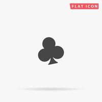 Suit Clubs flat vector icon. Glyph style sign. Simple hand drawn illustrations symbol for concept infographics, designs projects, UI and UX, website or mobile application.