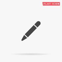 Pencil flat vector icon. Glyph style sign. Simple hand drawn illustrations symbol for concept infographics, designs projects, UI and UX, website or mobile application.