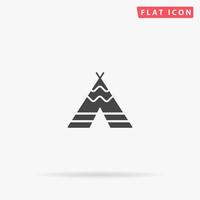 Indian Tipi flat vector icon. Glyph style sign. Simple hand drawn illustrations symbol for concept infographics, designs projects, UI and UX, website or mobile application.