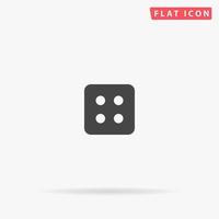 Dice flat vector icon. Glyph style sign. Simple hand drawn illustrations symbol for concept infographics, designs projects, UI and UX, website or mobile application.