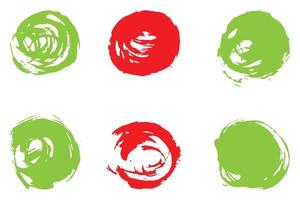 Colorful circle stroke set, round brush stroke, grunge circle strokes vector