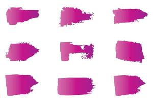 Colorful paint brush strokes, grungy ink strokes, multicolor paint stroke set vector