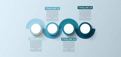 infografía de negocios. vector de diseño de infografías de línea de tiempo. plantilla de opciones de infografía abstracta. ilustración vectorial concepto de negocio con 4 opciones, pasos o procesos.