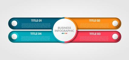 business Infographic. Modern infographic template. Abstract diagram with 4 steps, options, parts, or processes. Vector business template for presentation. Creative concept for infographic