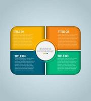 Business Infographic. Modern infographic template. Abstract diagram with 4 steps, options, parts, or processes. Vector business template for presentation. Creative concept for infographic